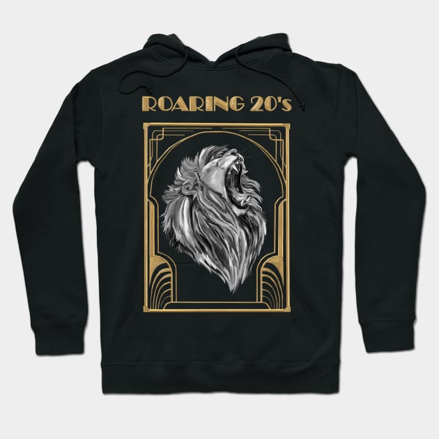 Golden Age of the Roaring 20's Lion Hoodie by Art by Deborah Camp